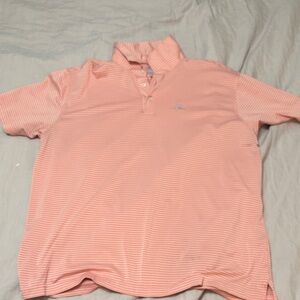 Rhoback Men's Polo Shirt - Peach Stripes